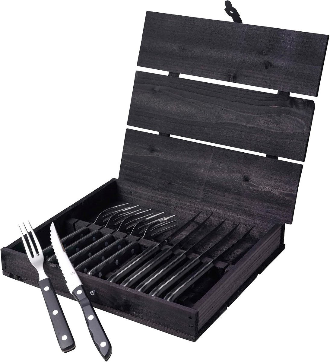 Old Farmer Black Steakbestek 12 delen Zwart/Staal