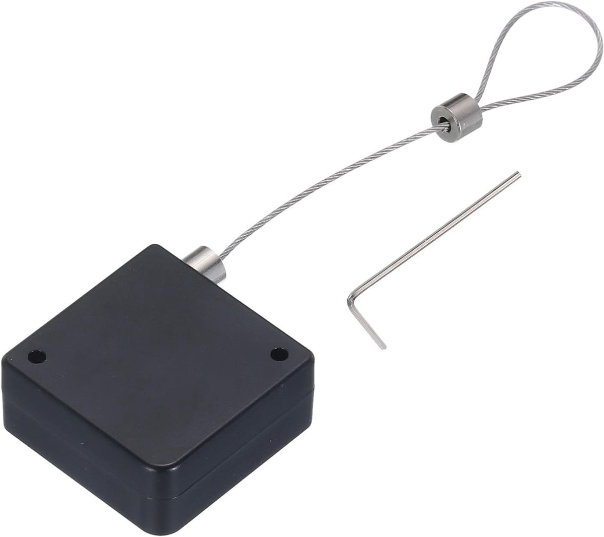 Intrekbaar kabelslot met dubbelzijdige lijm, ABS-afstandsbediening, veiligheidsslot voor tv, dvd, tentoonstelling, afstandsbediening, 600 g, 1 set, zwart
