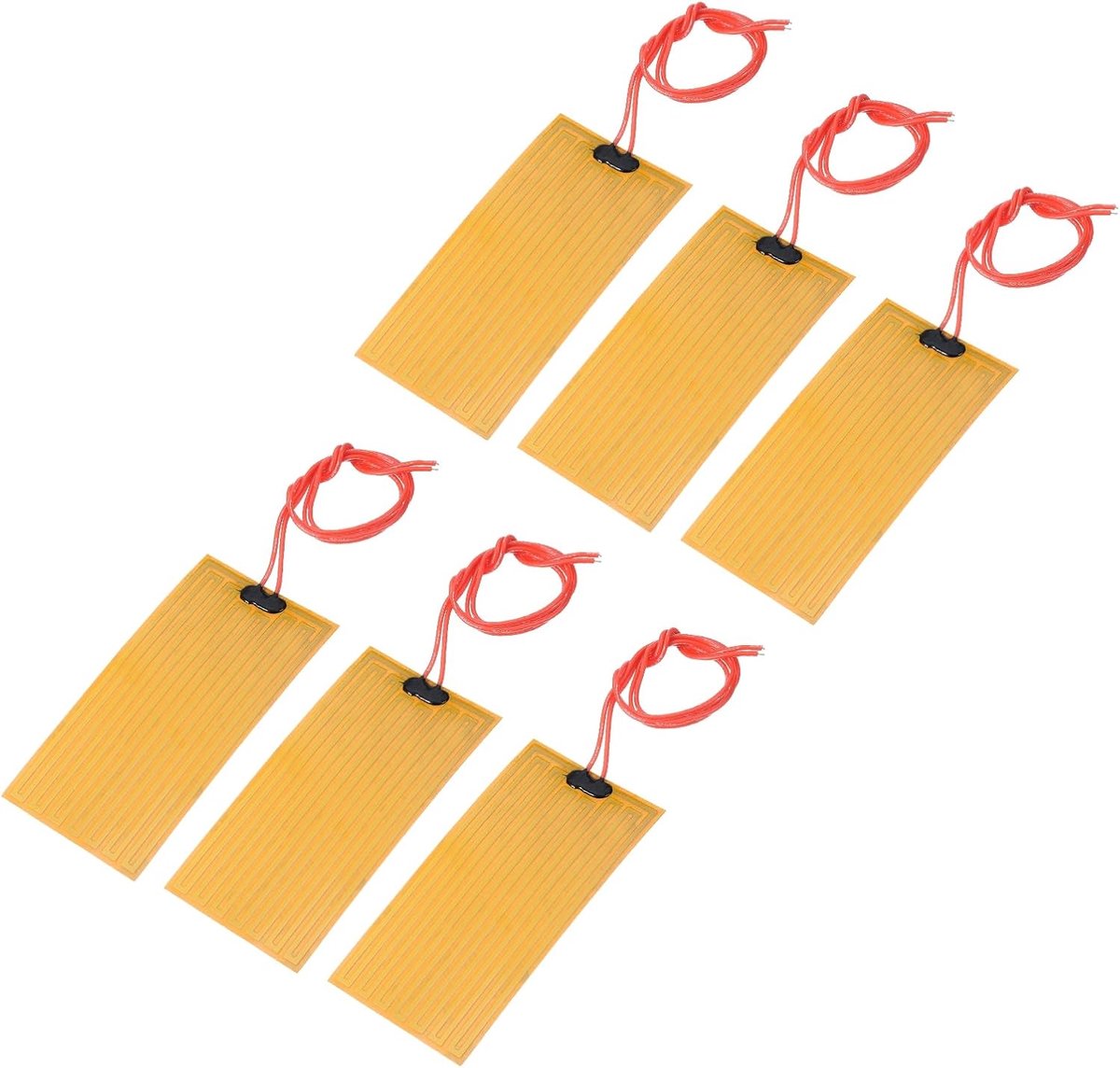 Sourcing map Verwarmingsfolie verwarmingsplaat, 12V 14W polyimide verwarmingspads, zelfklevende PI-verwarmingselementen folie 100 mm x 50 mm verwarmingsstrips voor constante temperatuur, verpakking