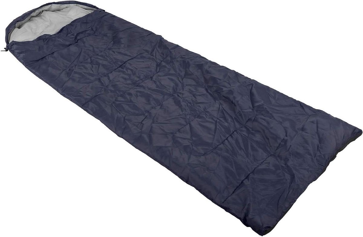 Envelop Slaapzak - Kampeerslaapzak Outdoor - Kamperen en Wandelen - Waterdichte Capuchon - 75 cm Breed - Blauw