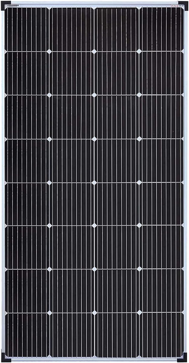 enjoy solar PERC Mono 12 V 9-busbars (9BB) 166 x 166 mm monokristallijn zonnepaneel, ideaal voor camper, tuinhuisjes, boot (Mono 190 W 12 V 9-busbars)