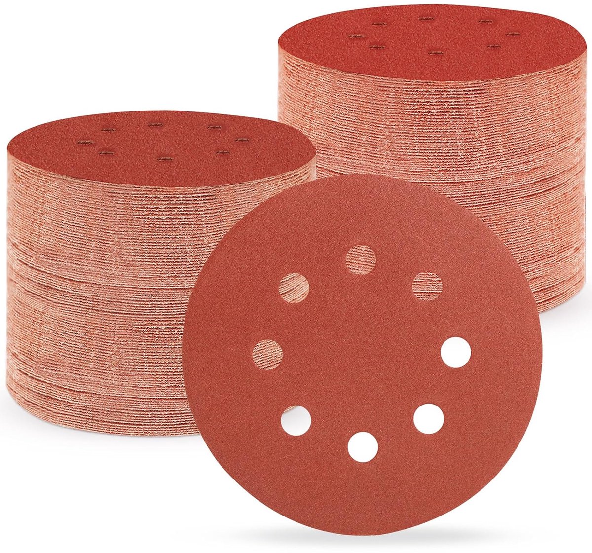 Schuurpapier 125 mm - Schuurdisc met 240 korrel - 8 gaten voor stofafzuiging - Geschikt voor hout en metaal - ShopVlot