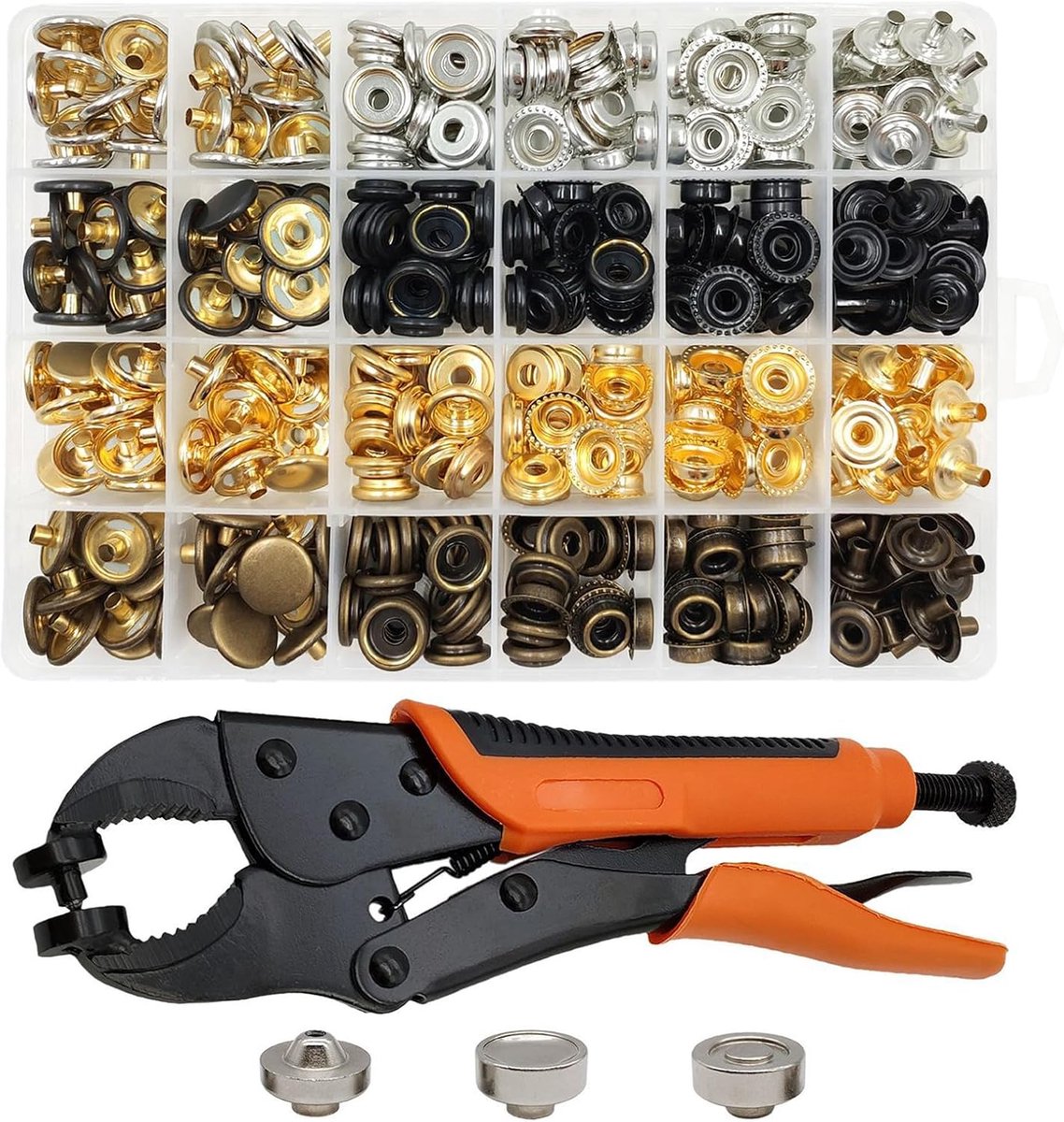 Snapknopen set 100 stuks - met installatie-tang - 4 kleuren - ideaal voor kledingreparatie - ShopVlot