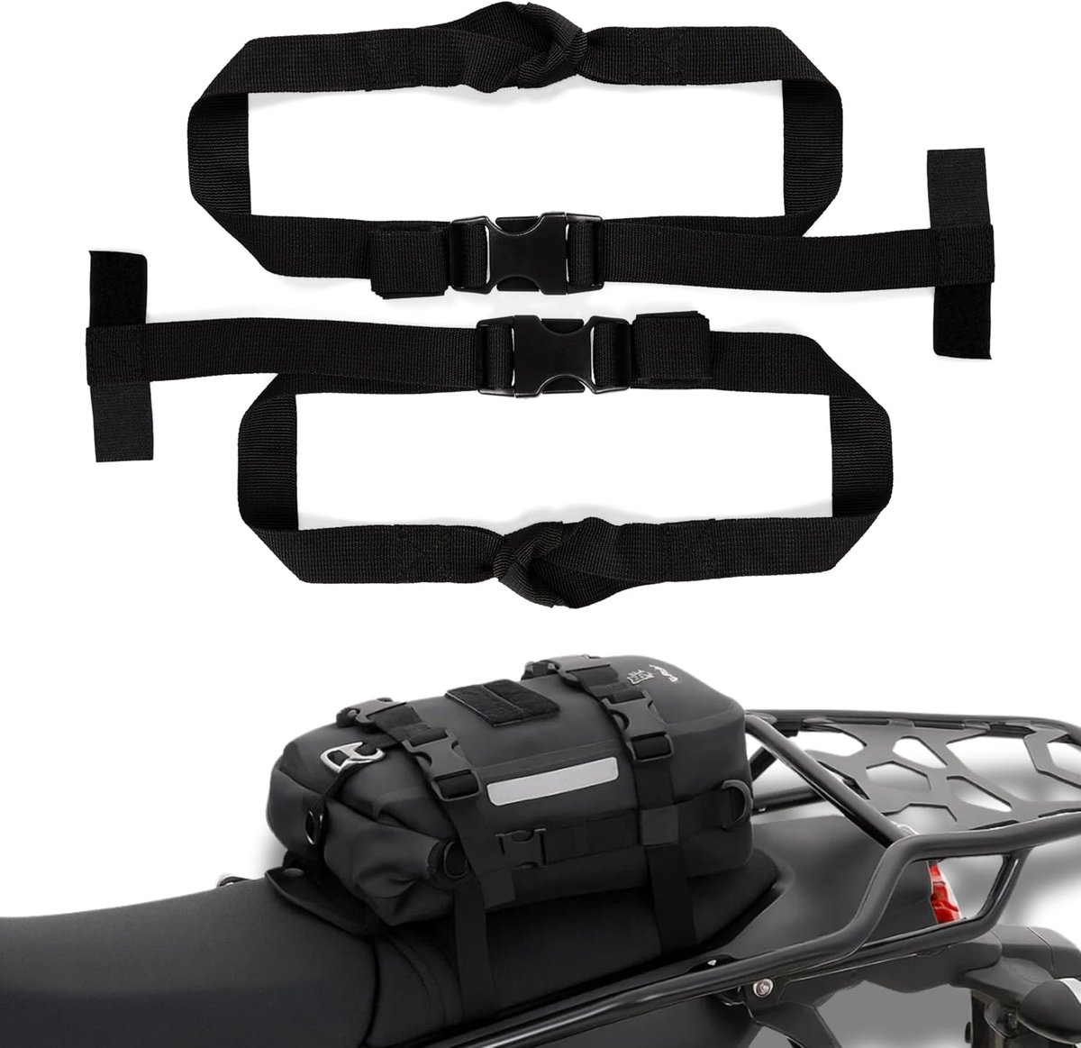 Motorfiets Luggage Cinch Straps 39" - Verstelbare lengte van 1 meter - Duurzaam en sterk - Veilig bevestigen van bagage - ShopVlot