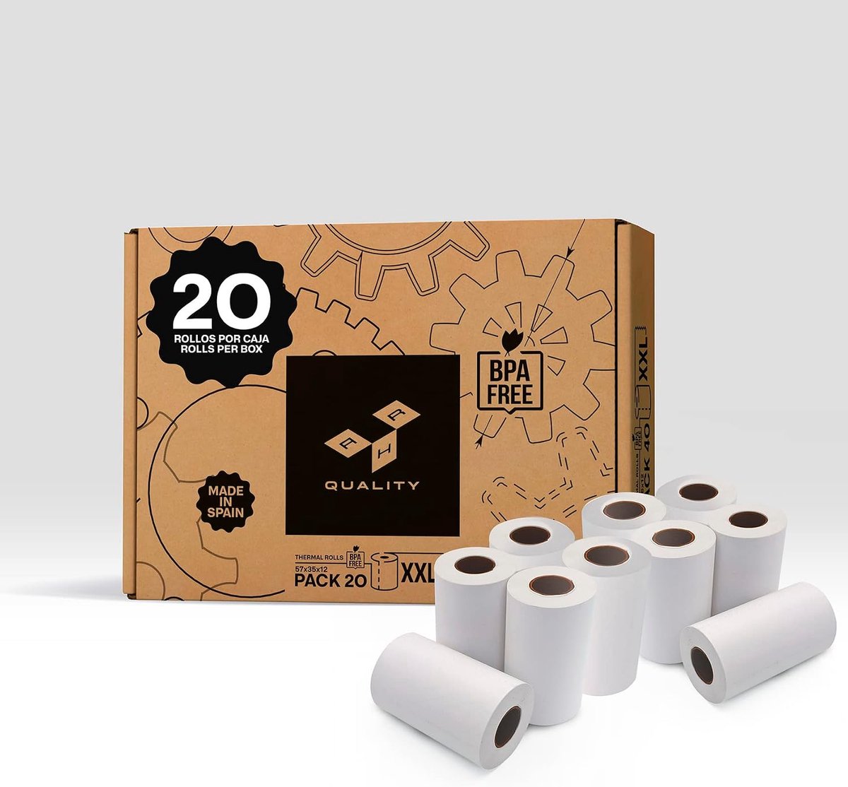 Thermisch papier rol 57x35x12mm - BPA-vrij - Hoge duurzaamheid - Voor PDQ machines - ShopVlot
