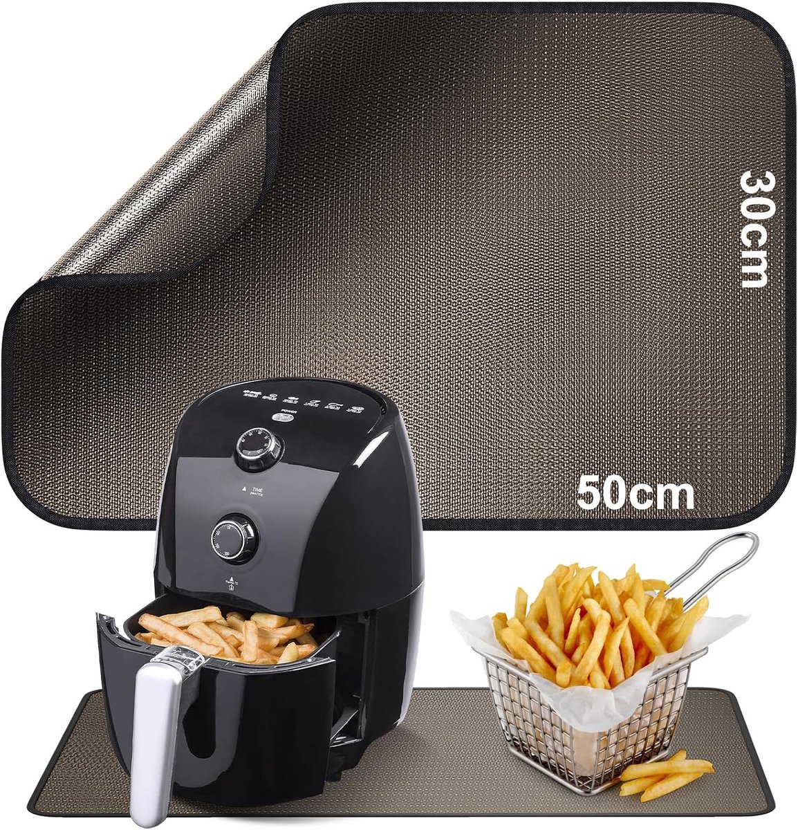 Vlamwerende Pad 30x50cm - Fiberglas Silicone - Waterdicht - Ideaal voor Air Fryer - ShopVlot