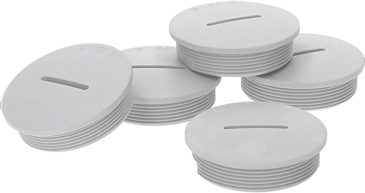 M16 stops 5x - plastic afsluitdop rond - IP65 lichtgrijs - beschermt tegen stof en vocht - ShopVlot
