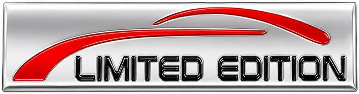 3D Auto Embleem 10 x 2 cm - Metaal Chroom Zwart Rood - Weerbestendig - Eenvoudige installatie - ShopVlot