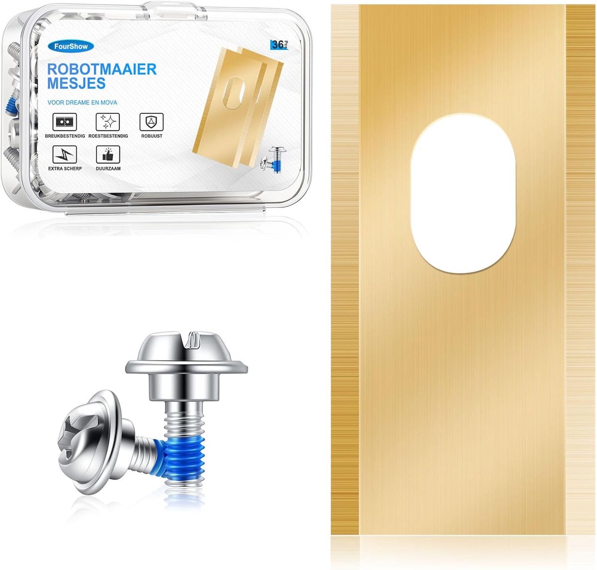 Vervangende mesjes 36pcs - Duurzaam titanium - Inclusief veiligheidscoating schroeven - ShopVlot