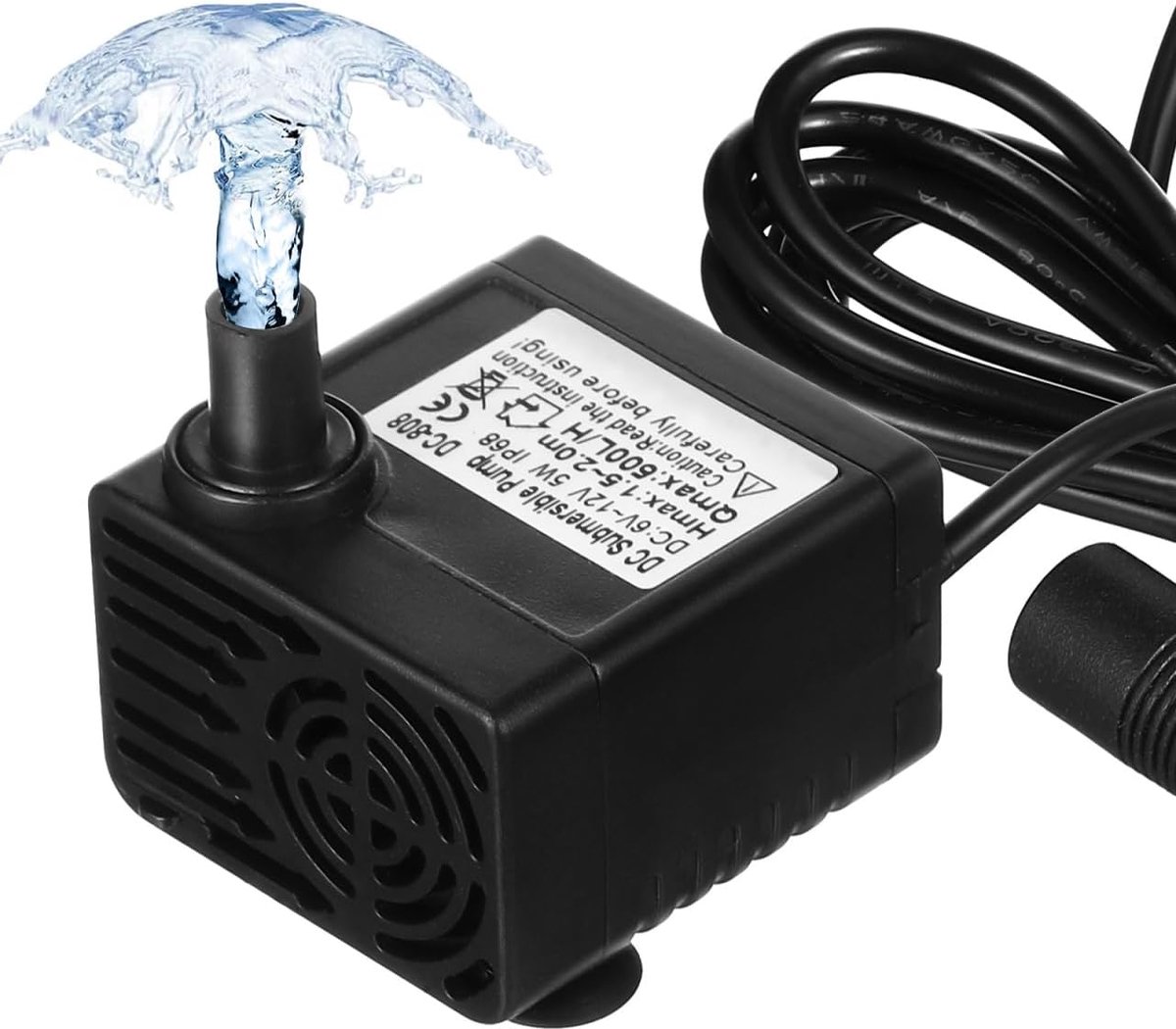 Onderdompelpomp 12V 5W - Mini waterpomp 500L/H - Verstelbare kracht - Ideaal voor aquariums - ShopVlot