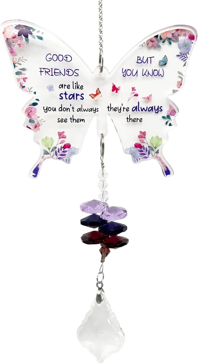 Suncatcher vlinder kristal - Tuin ornament - Vriendschap cadeau - Magie in huis - ShopVlot