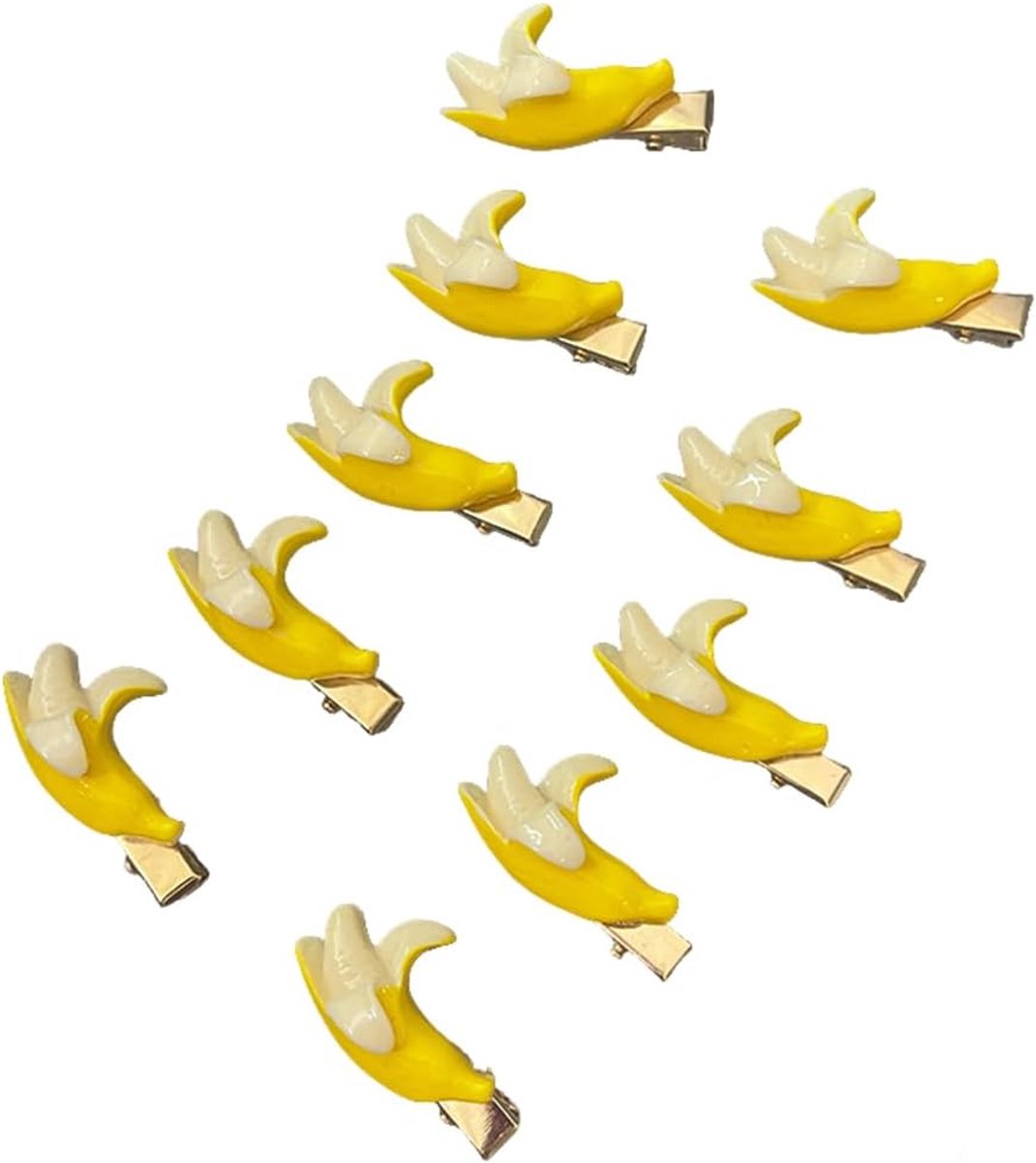 Haarclips voor vrouwen - 10 stuks in banaanvorm - kleurrijk ontwerp - speelse haarstyling - ShopVlot