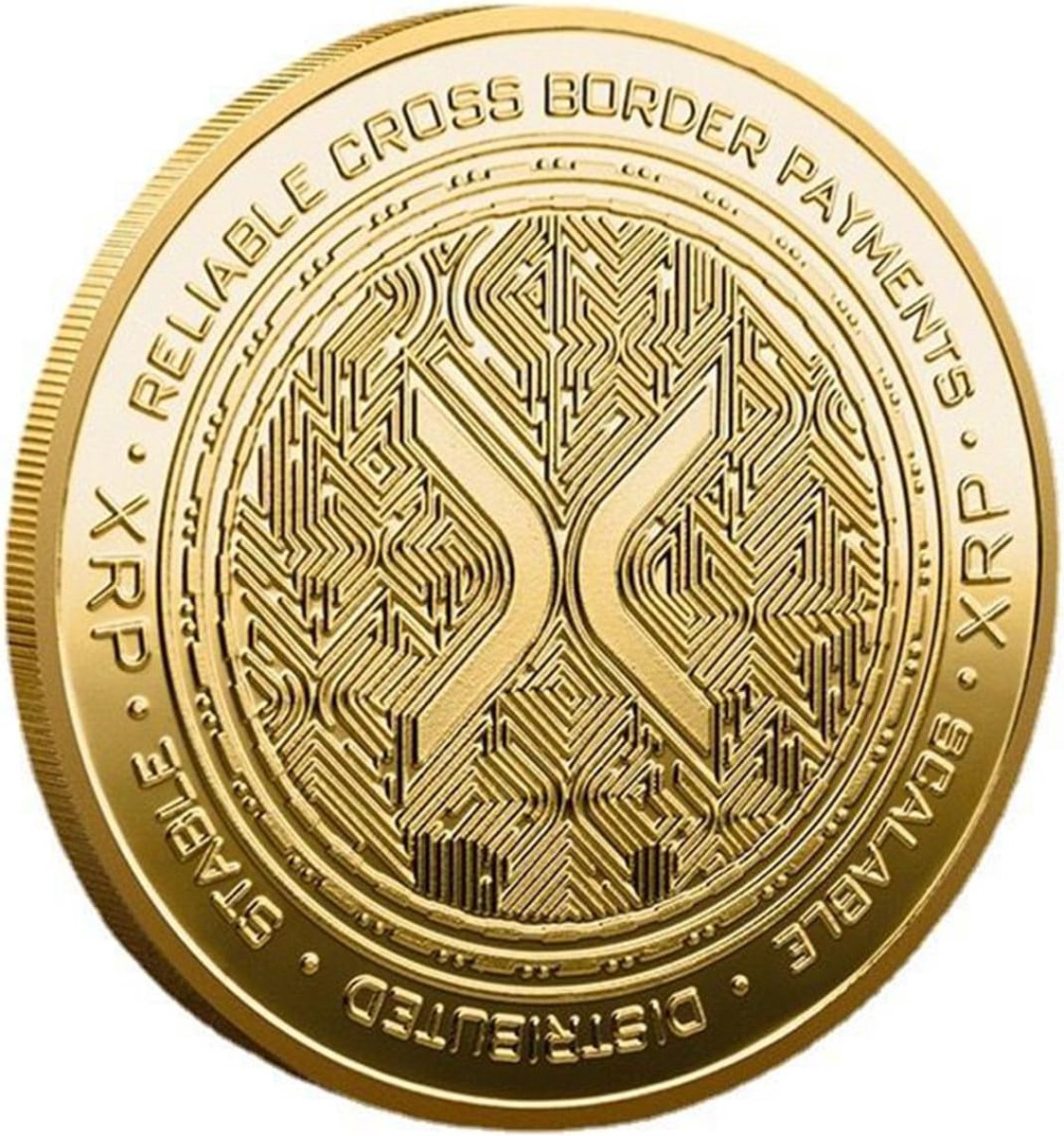 Fysieke Ripple Coin XRP - Gemaakt van legering - Inclusief beschermende case - Perfect cadeau voor verzamelaars - ShopVlot