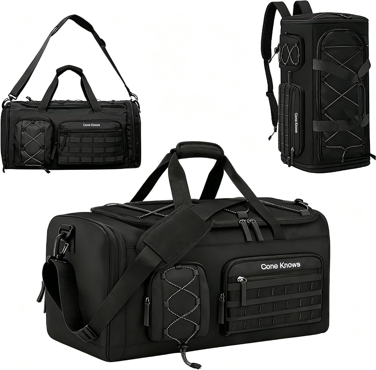 Sporttas 36-55 liter - 3-in-1 reistas zwart - waterdicht - ideaal voor fitness - ShopVlot