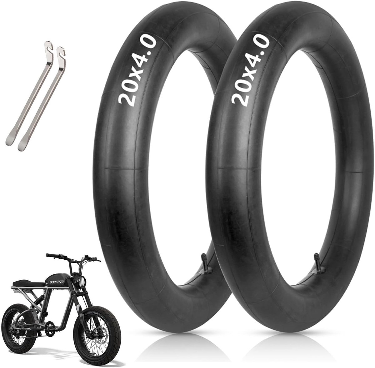 20 inch binnenband - 32 mm Schrader ventiel - geschikt voor fatbikes en e-bikes - duurzame butylrubber - ShopVlot