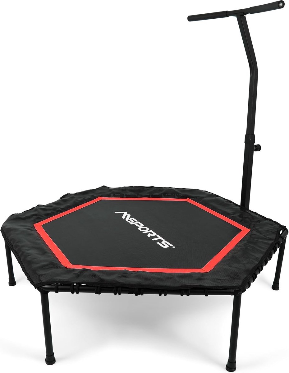 Fitness trampoline met handvat - hoogte verstelbaar - 150 kg draagvermogen - ideaal voor thuistraining - ShopVlot
