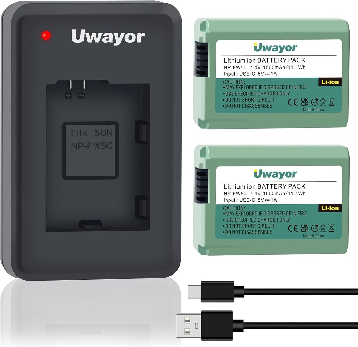 Accu NP-FW50 - 2 stuks - Inclusief USB lader - Voor langdurig fotograferen - ShopVlot