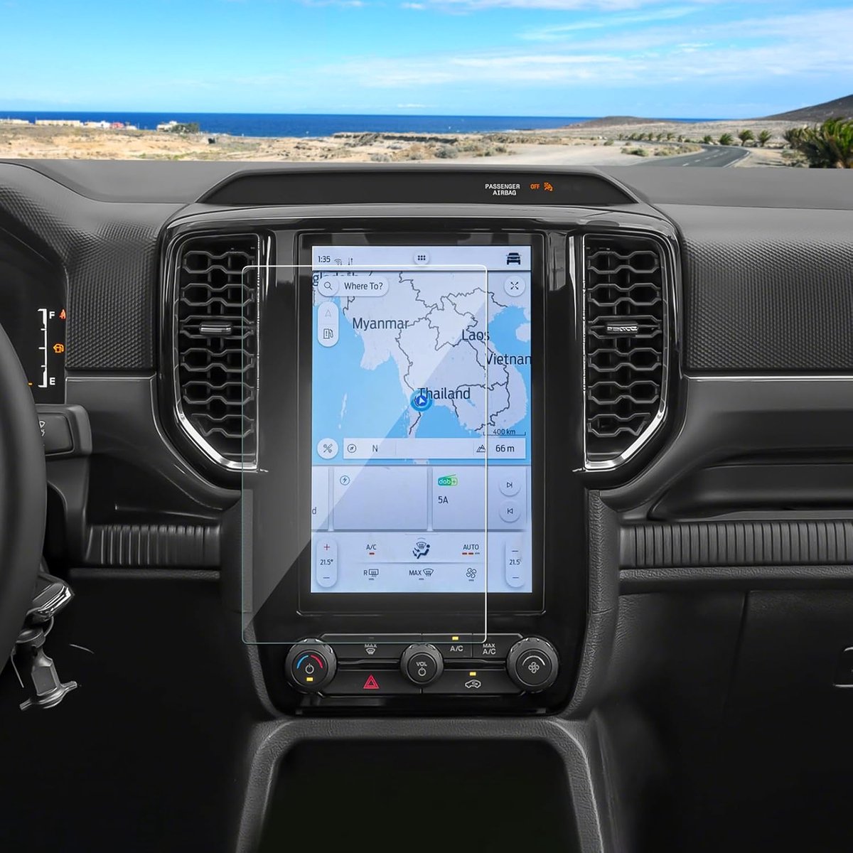 Navigatie Beschermfolie 10.1 Inch - Tempered Glass - 9H Matte Film - Ideaal voor Ford Ranger 2023-2025 - ShopVlot