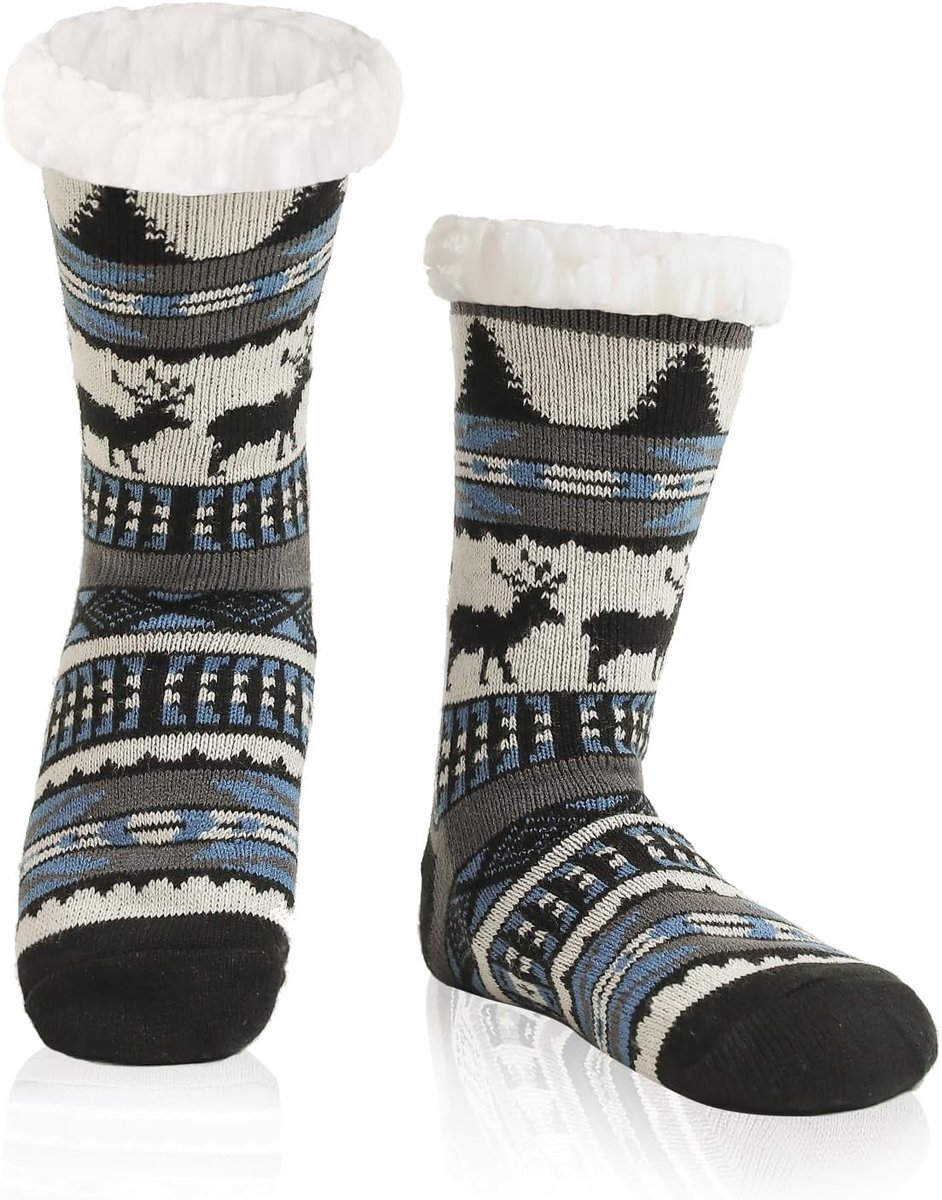 Heren Slippersokken Super Dikke Warm Cozy - Fleece Voering - Antislip - Ideaal voor Thuis - ShopVlot