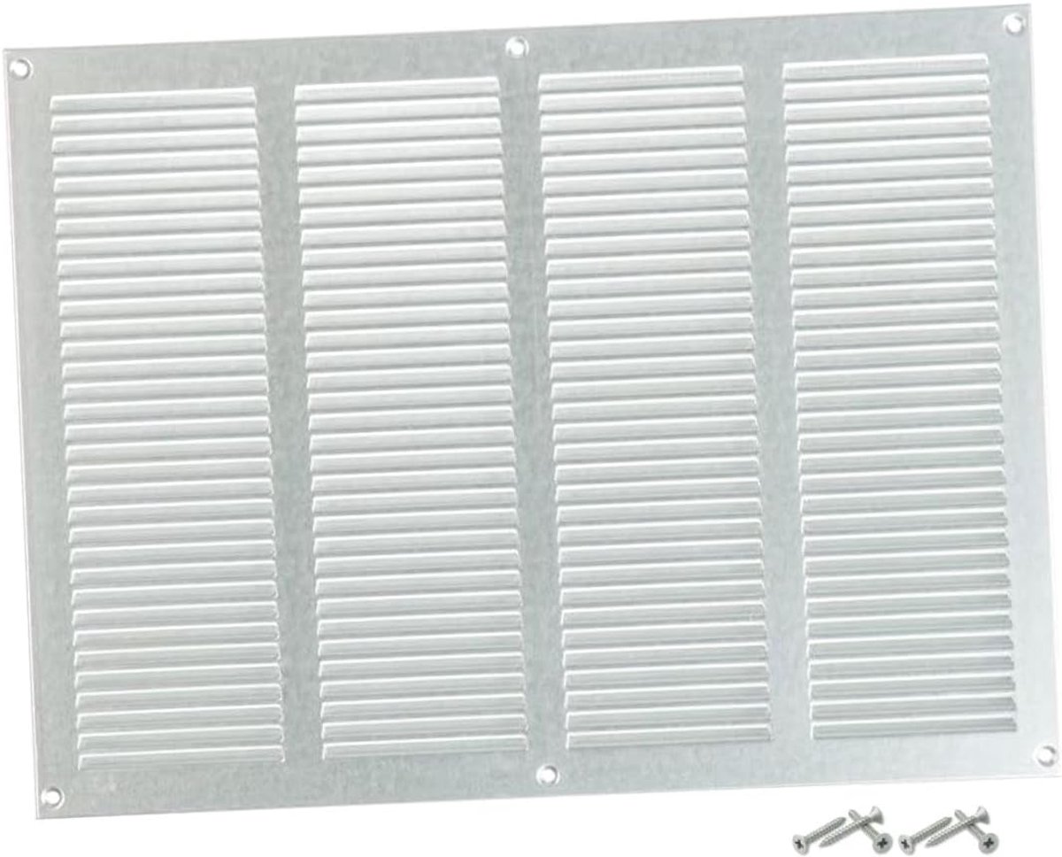 Ventilatie grille 400 x 300 mm - gegalvaniseerd staal - met bescherming tegen knaagdieren - ShopVlot