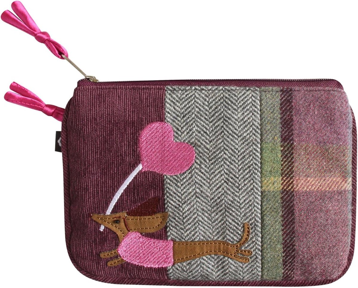 Portemonnee 17 x 12 cm - tweed patchwork - dieren en bloemenmotief - uniek en charmant - ShopVlot