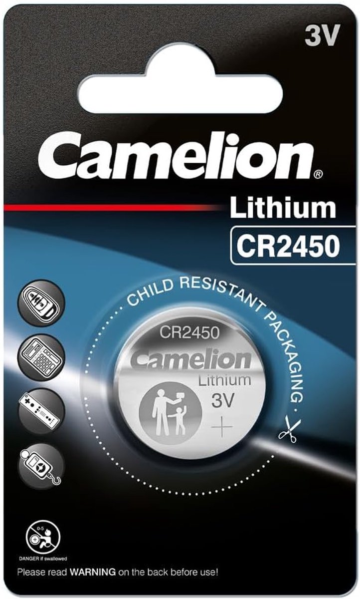 Lithium knoopcel CR-2450 3.0 V - langlevend - voor diverse toepassingen - ShopVlot