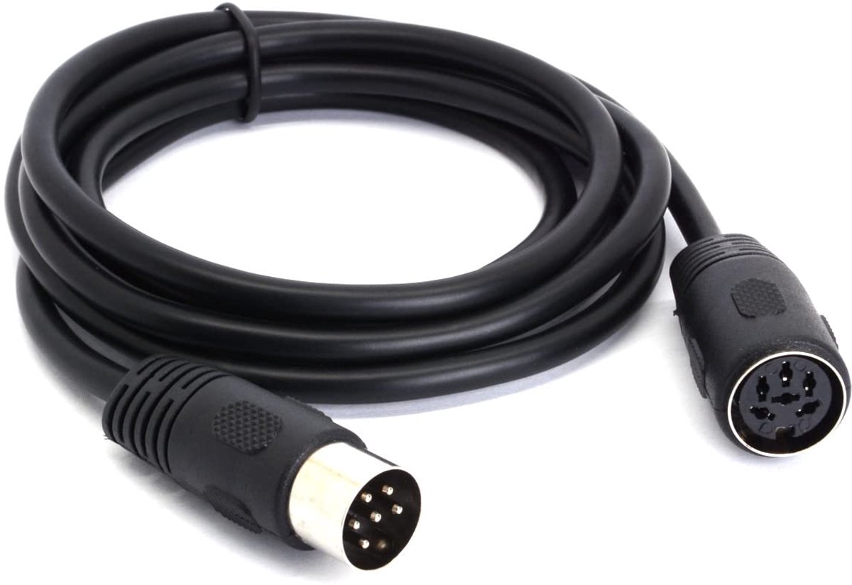 Midi Din 6 Pin verlengkabel 1,5m - metalen plug - voor microfoon en audioapparatuur - optimale geluidskwaliteit - ShopVlot