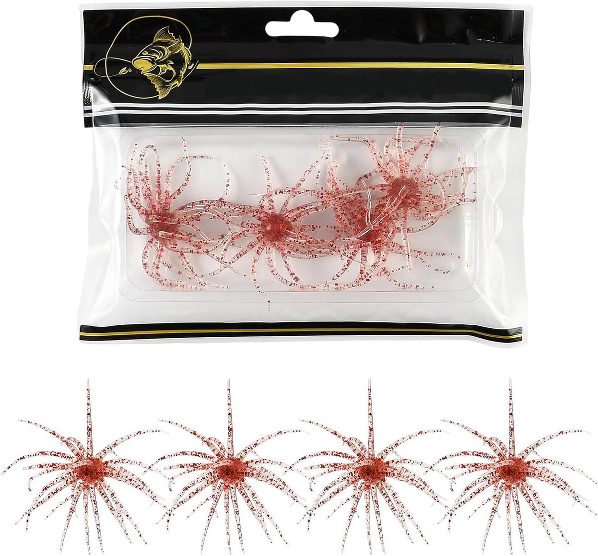 Zee-egel kunstaas set 7cm - TPE elastisch softbait - met glitterdeeltjes - ideaal voor baars en snoekbaars - SnelShoppen