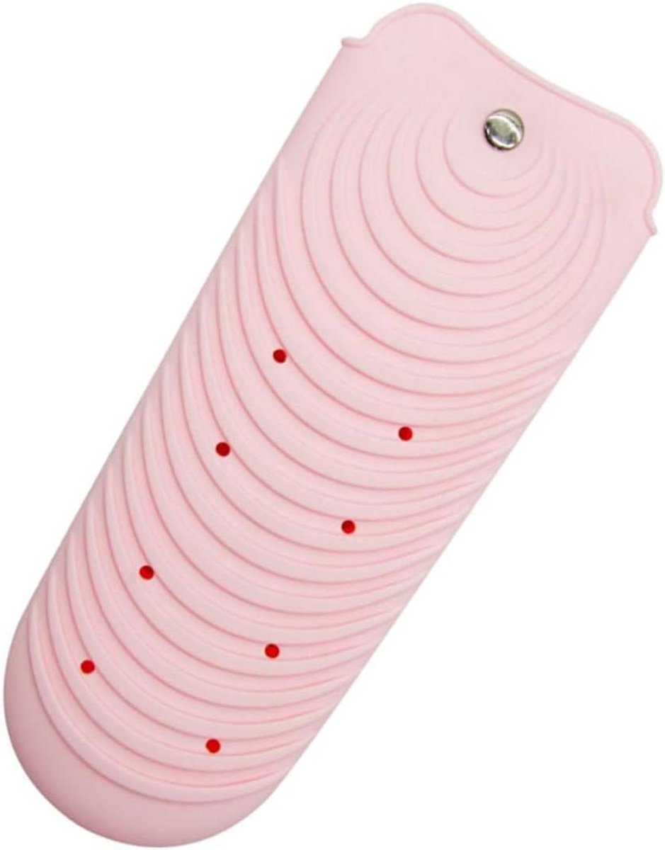 Haardroger Opberghoes - Reishoes Krultang Mat Houder - Styling Tools Opbergen - Hittebestendig Siliconen - 26.5 x 11 cm - Grijs