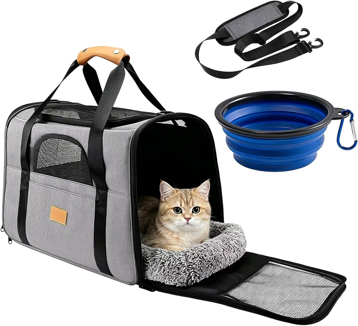 Transporttas voor katten en honden - 45 x 35 x 32 cm - ademend mesh - comfortabel reizen - SnelShoppen