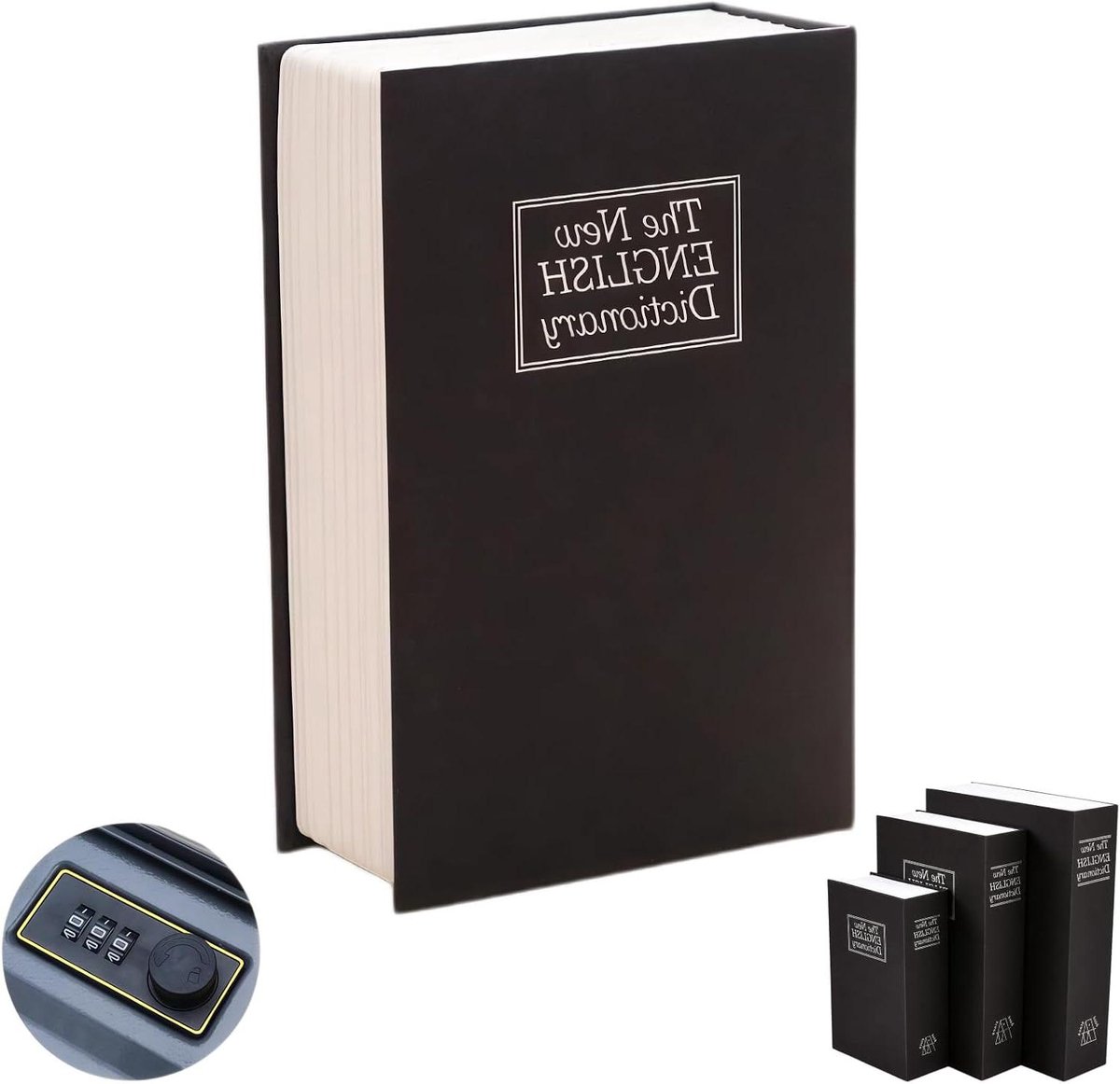 Boek Kluis - Geheime Opberger - Waardevolle Spullen Opbergen - Met Cijferslot - 24 x 15.7 x 5.5 cm - Zwart