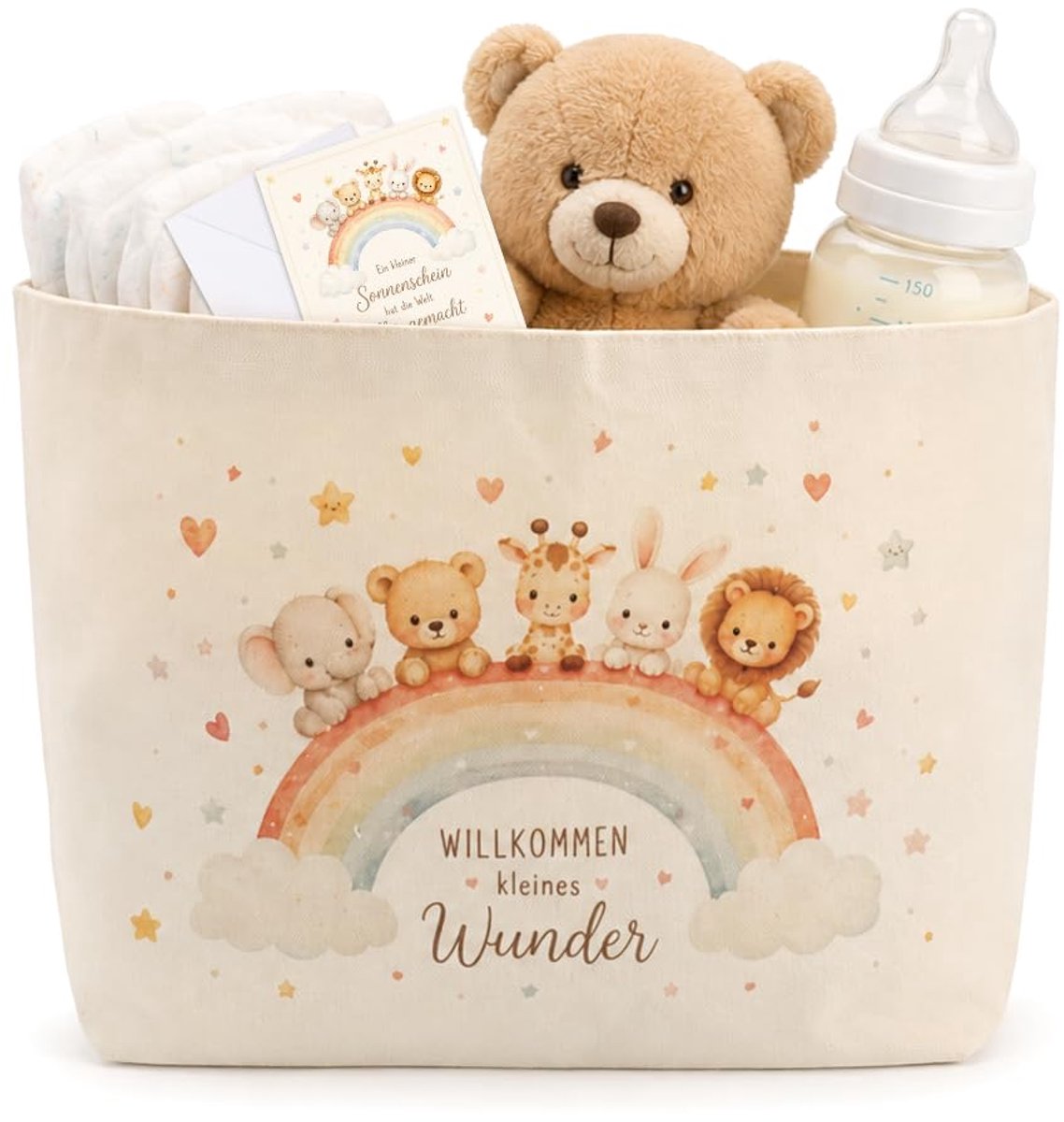 Luiertas met wenskaart - neutrale cadeautas - voor jongen en meisje - creatief geboortecadeau - SnelShoppen