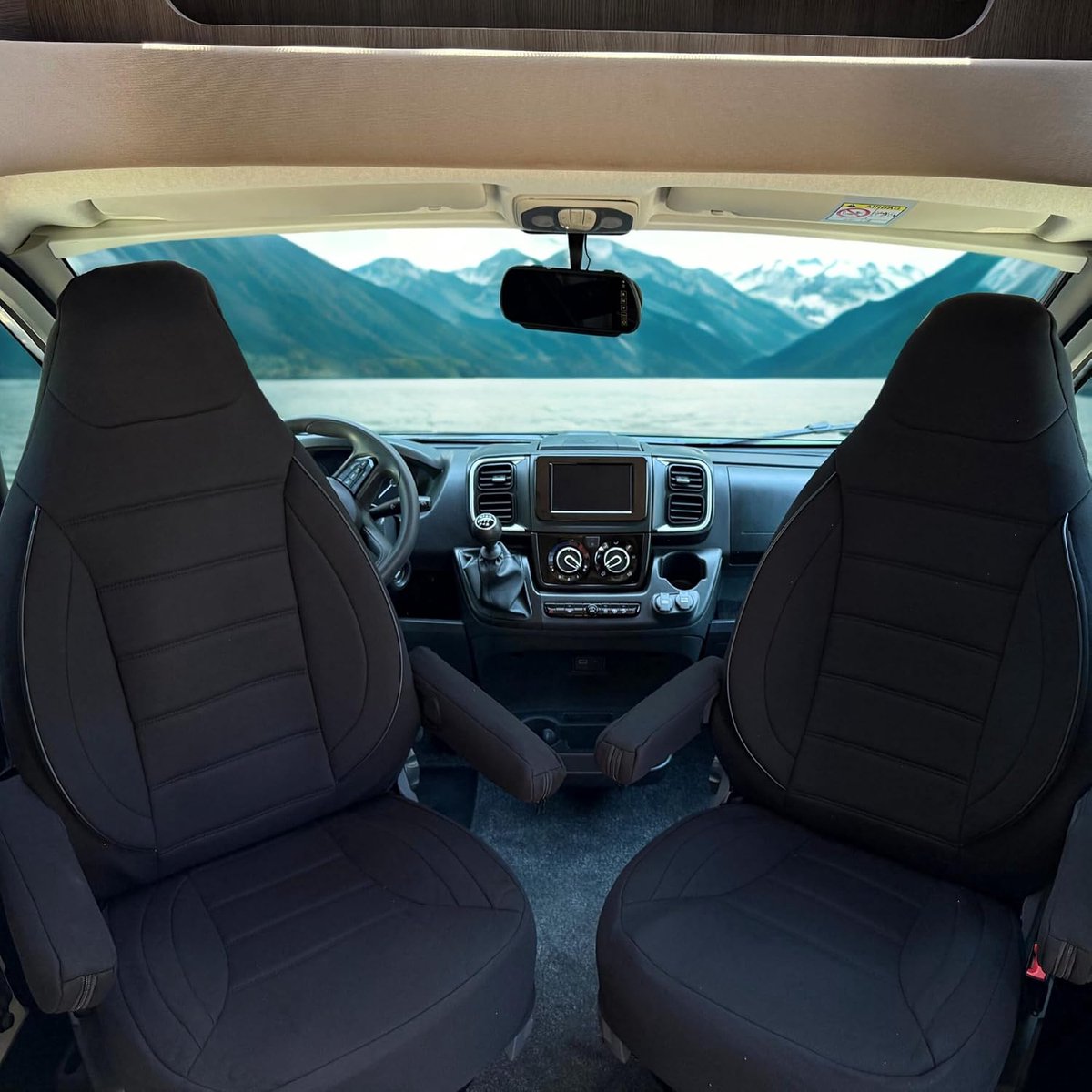 Zithoezen Fiat Ducato Motorhome - Set van 2 - Zwart - Perfecte pasvorm voor comfort - SnelShoppen