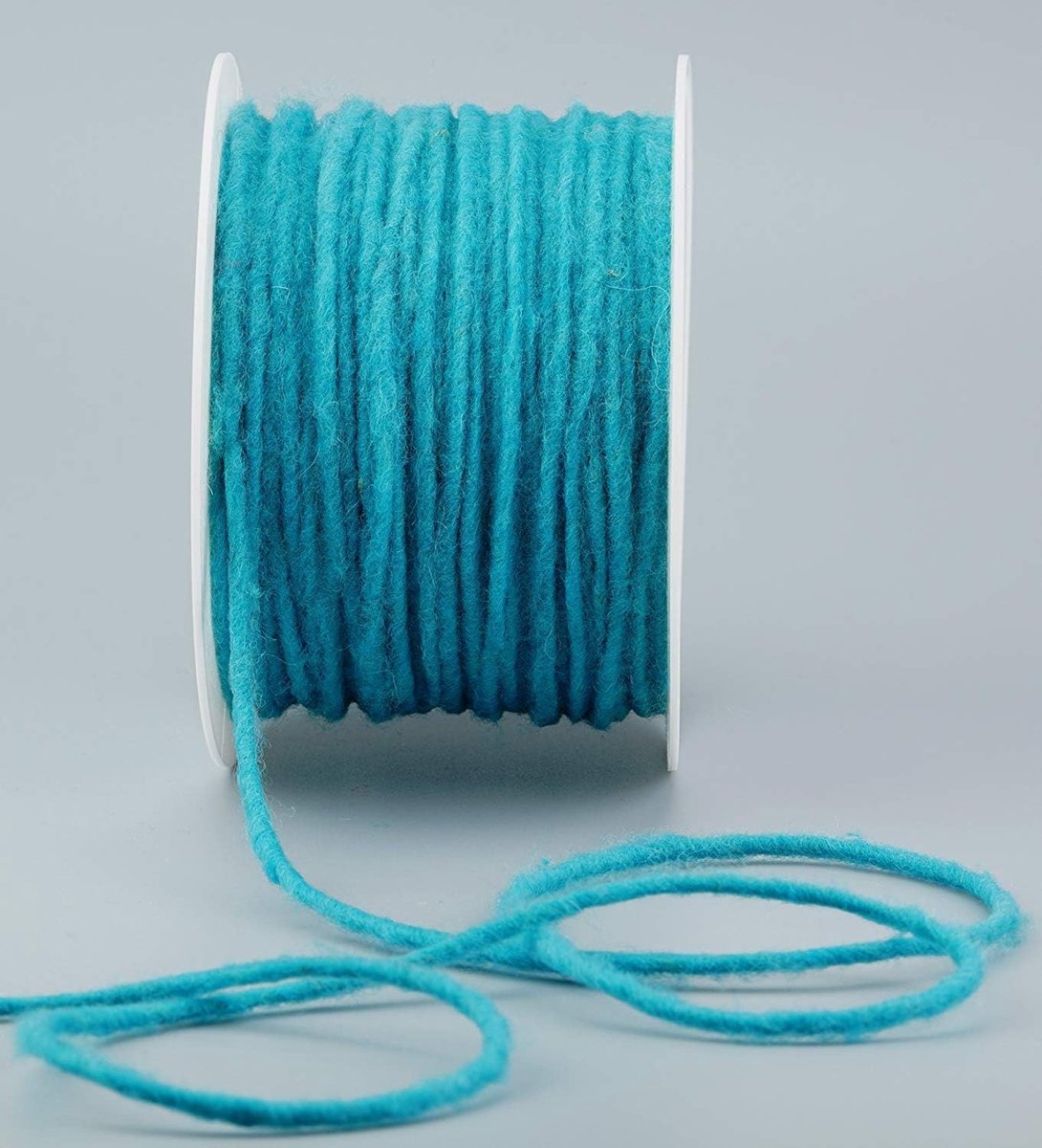 80 m x 3-4 mm wolkoord Turkoois wollen lont koord 100% wol viltband decoratielint lint cadeaulint viltkoord wollen koord knutselwol