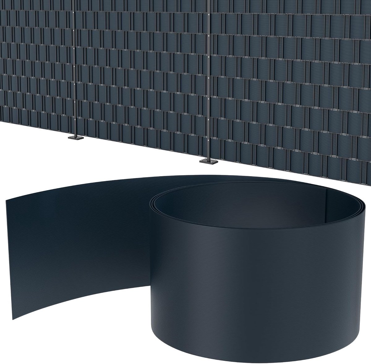 Stroken omheining hard PVC inkijkbescherming rol voor dubbelstaafmatten omheining ondoorzichtig 2,5m x 19cm weerbestendig en windscherm omheining folie voor tuin tuinhek balkon