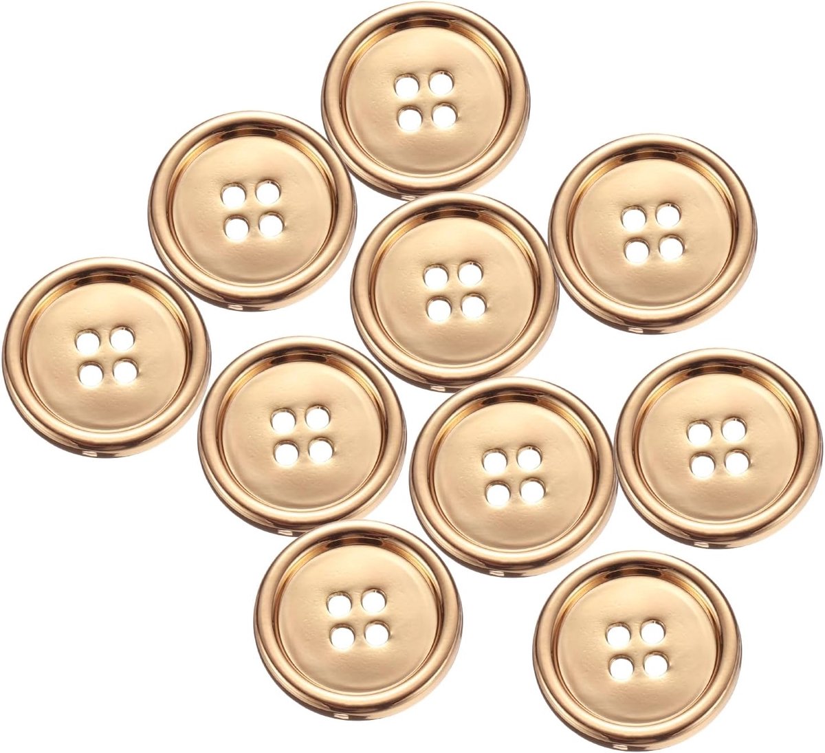 10 stuks metalen naaiknoppen, 23 mm, 4-gaats rond, pak, overhemden, kleding, naaiknopen voor decoratie, handwerk, goud