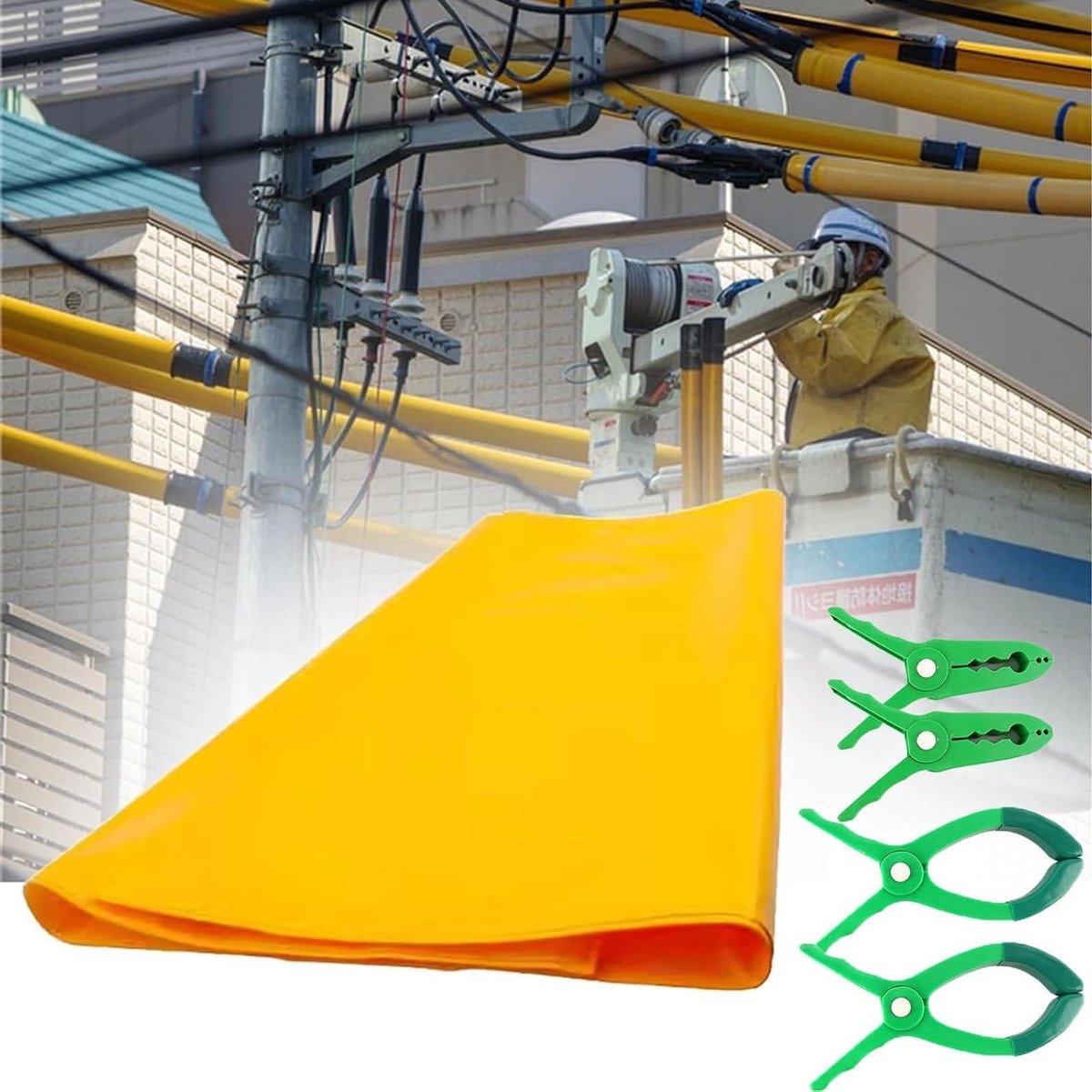 Elektrische Isolerende Deken - Veiligheidsmat Stroom - Hoogspanning Reparatie - Vlamvertragende EVA Hars - 600x800mm - Geel