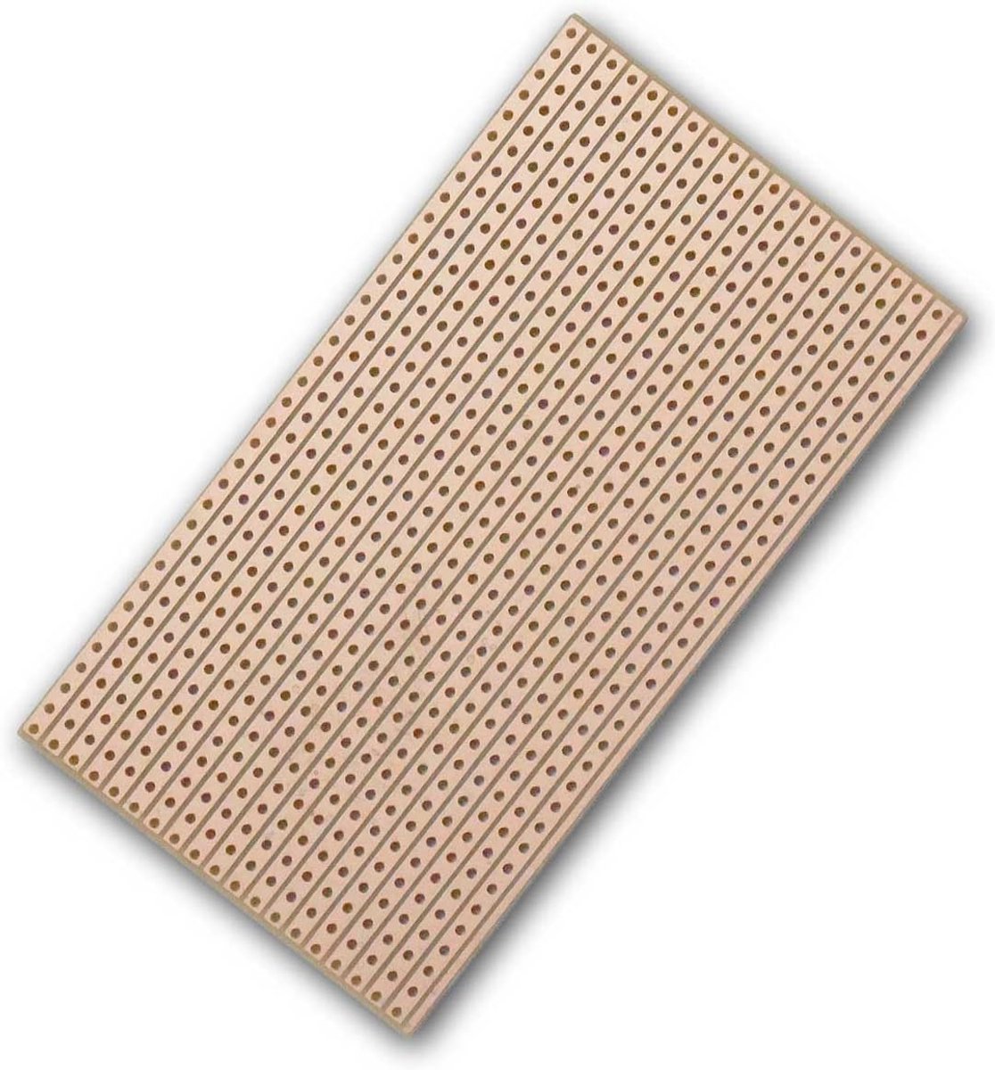 Printplaat hard papier 90x50mm, pitch 2.54mm streepraster, eenzijdige koperlaag (35 µm), ideaal voor elektronische projecten