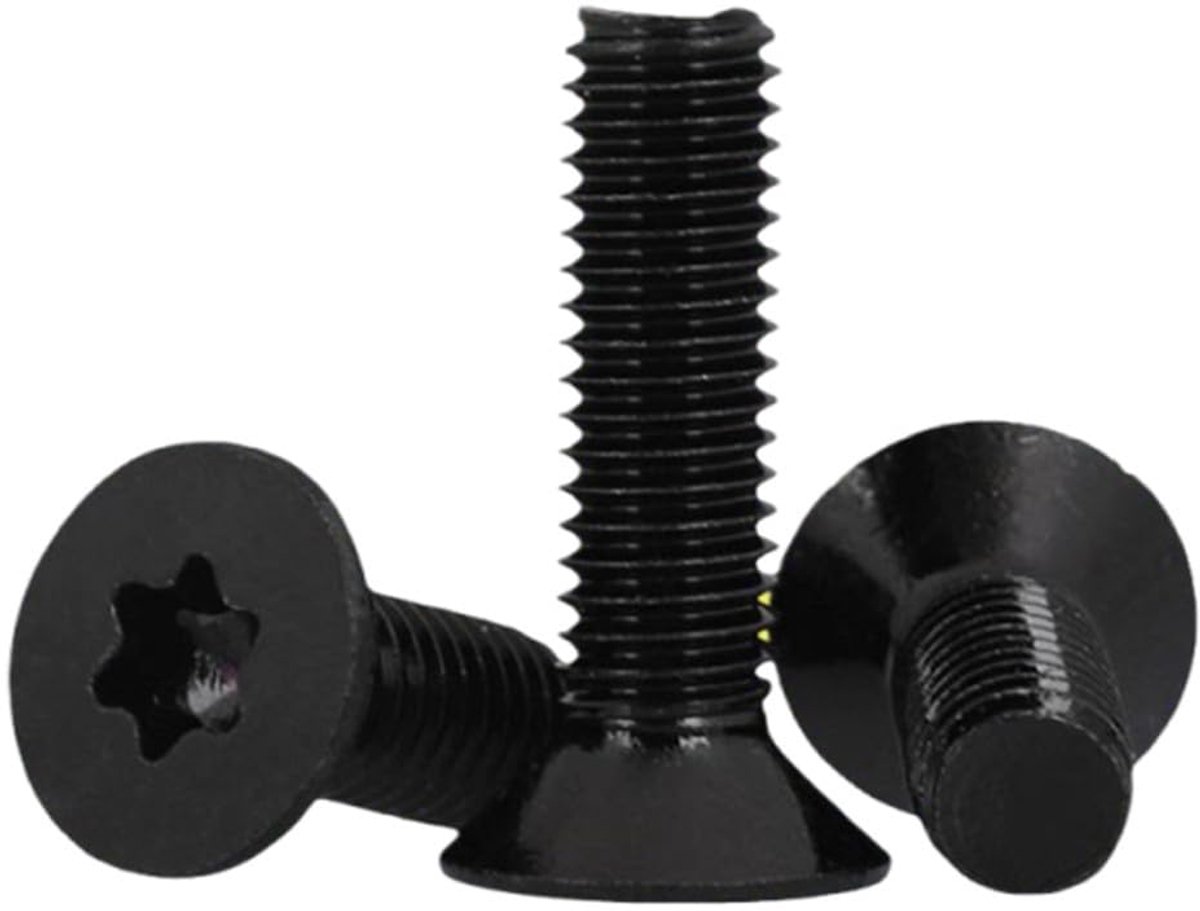 20 Stuks Verzonken Torx-schroeven, Zwarte Schroeven met Verzonken Kop, Roestvrij Staal A2 Verzinkt, M4 x 20mm Machinebouten, Platte Schroeven voor Machineapparatuur en Meubelen