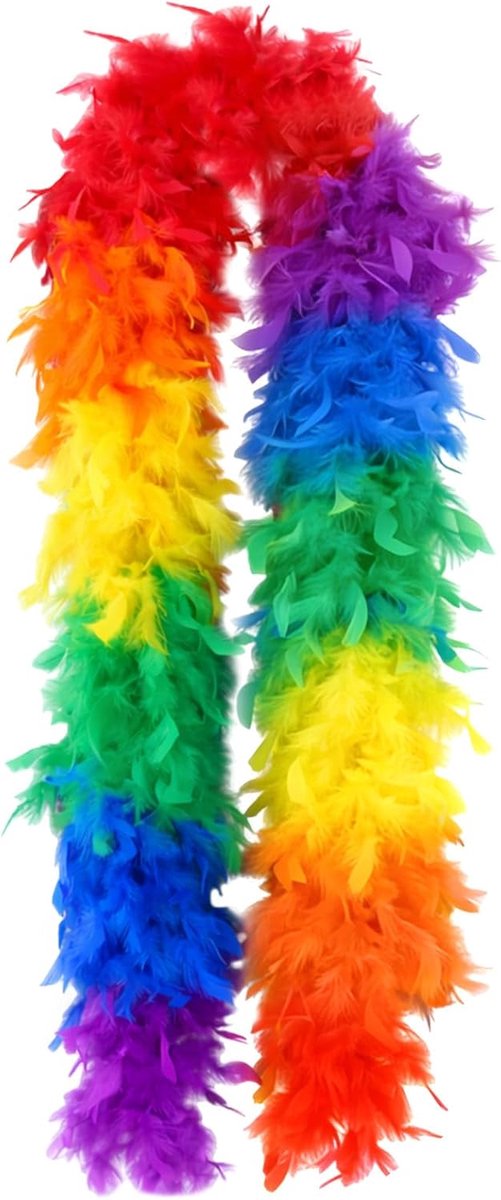 Regenboogveren, Boa, 200 cm, Turkije, veren, boa voor feestjes, Kerstmis, bruiloften, concerten, huisdieren en woondecoratie