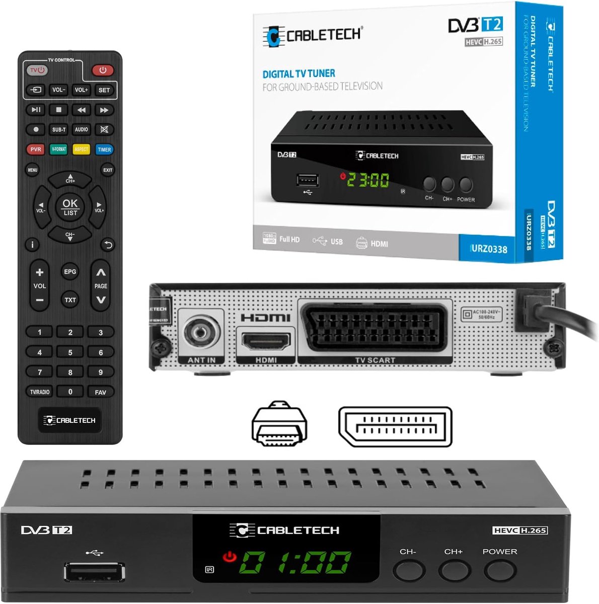 DVB-T2 tuner - 1920 x 1080 px - H.265 HEVC ondersteuning - perfecte geluidskwaliteit - SnelShoppen