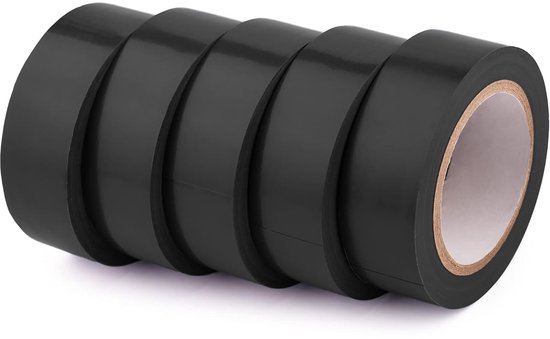 Isolatietape voor elektrische isolatie, zwart, 5 stuks, zelfklevende afdichtingstape, 19 mm x 10 m, elektrische isolatietape, waterdicht — afbeelding 2