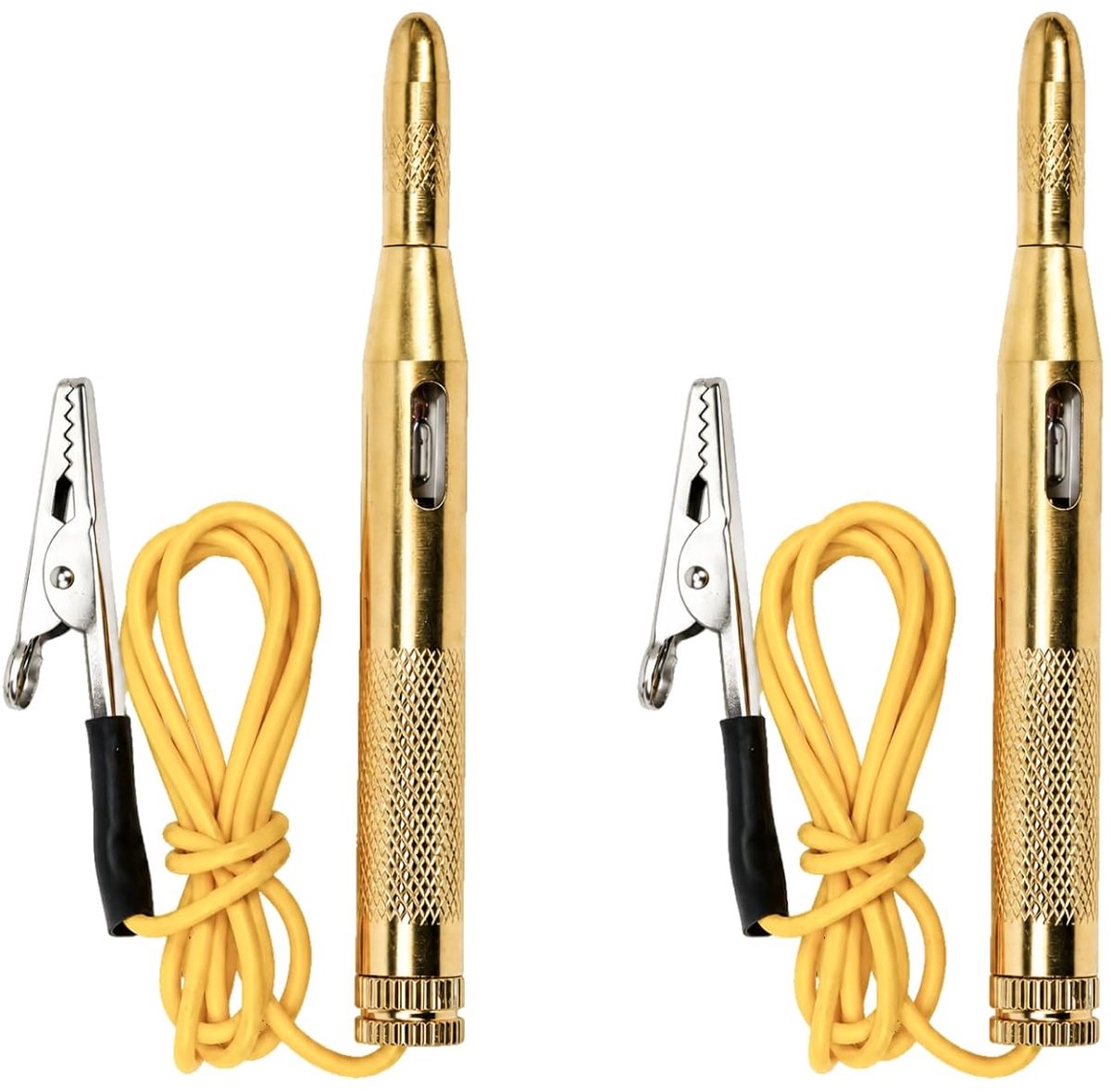 2 stuks testlampen 12 V met krokodillenklem, autotestlamp 12 V pen met 65 cm kabel, stroomtester en afschuinetester voor auto, motorfiets, boot, draagbare testlamp auto voor elektrische diagnose