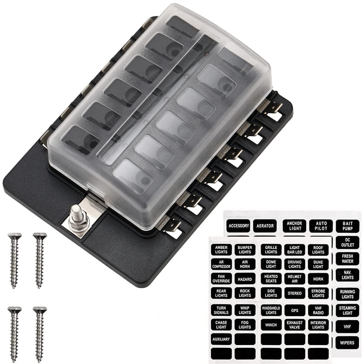 1 St 12 Way DC 12-24V Blade Zekeringkast Houder Zekeringblok met LED Indicator Bescherming Cover voor automotive Auto Boot Marine Trike