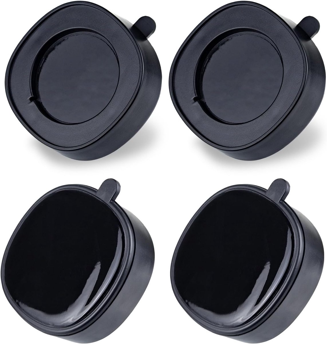 4 stuks wasmachine-voeten, zwart, anti-trillingsdempers met grote zuignap, antislip anti-trillingsmat voor wasmachine, droger en huishoudelijke apparaten (Ø tot 45 mm)