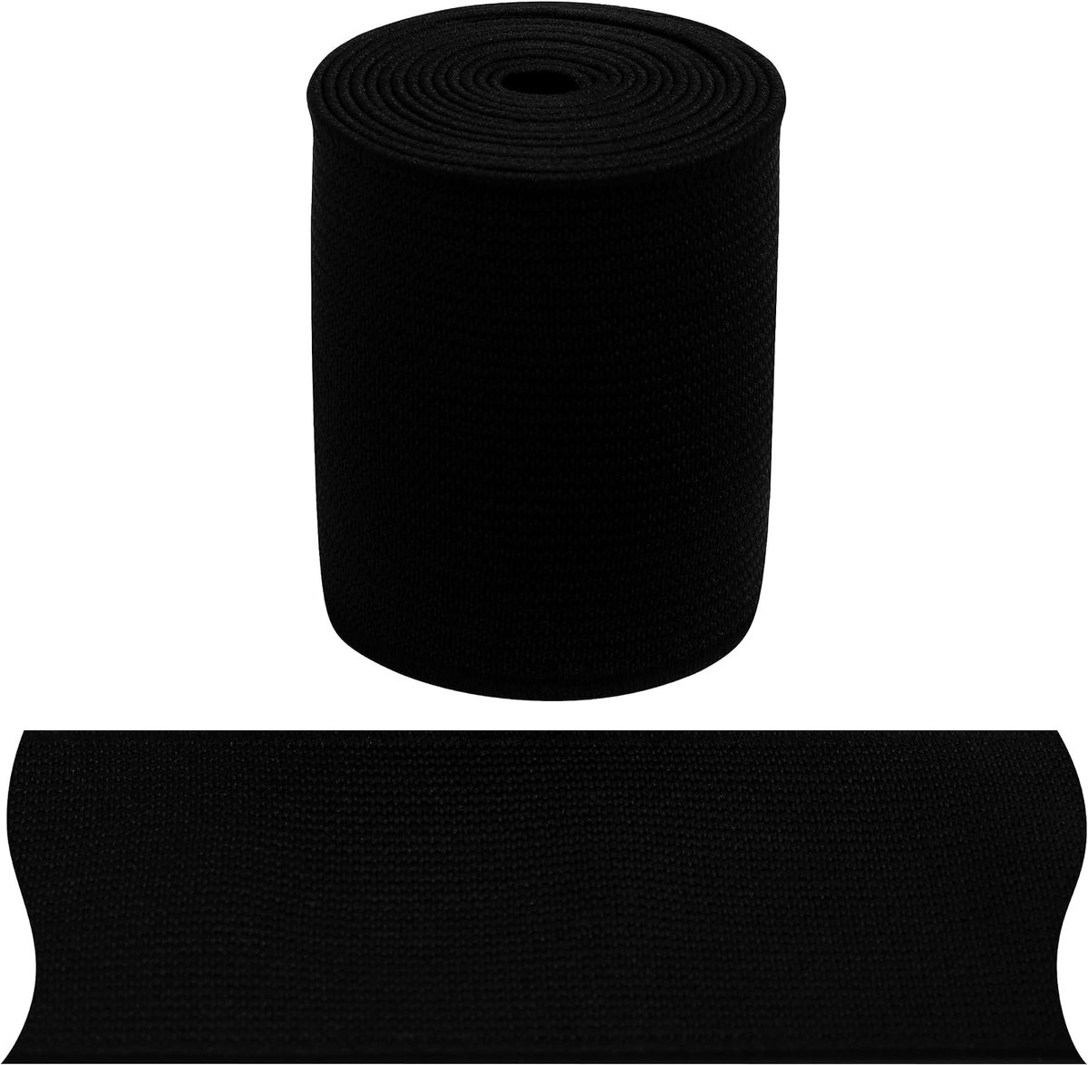 - C67407 - Elastisch vlak geweven band 1 m - breedte 50 mm - kleur zwart - gemaakt van polyester en latex - confectie, kleinwaren, naaien, kleding, stoffen, riemen, broeken, rokken