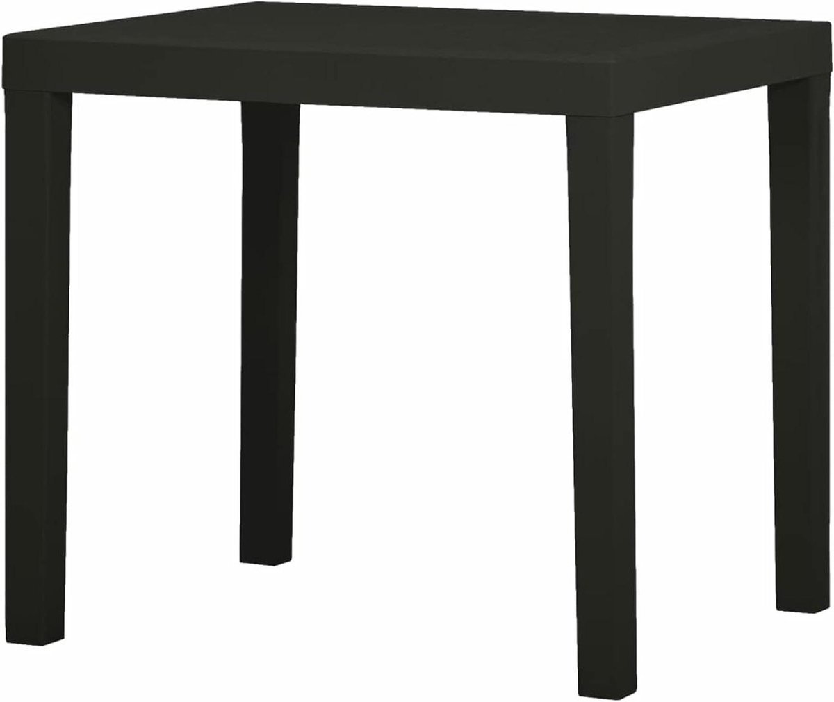 Tuintafel Kunststof - Buiten Eettafel - Maaltijden Buiten - Weerbestendig - 79 x 65 x 72 cm - Antraciet