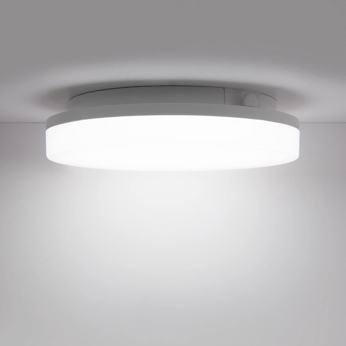 15W LED Plafondlamp Plat Badkamer Dimbaar, Plafondlamp Vochtige Ruimte IP54, Koudwit 5000K, Diameter 22CM, Badkamer Slaapkamer Gang Keuken Woonkamer Balkon Ronde Lamp