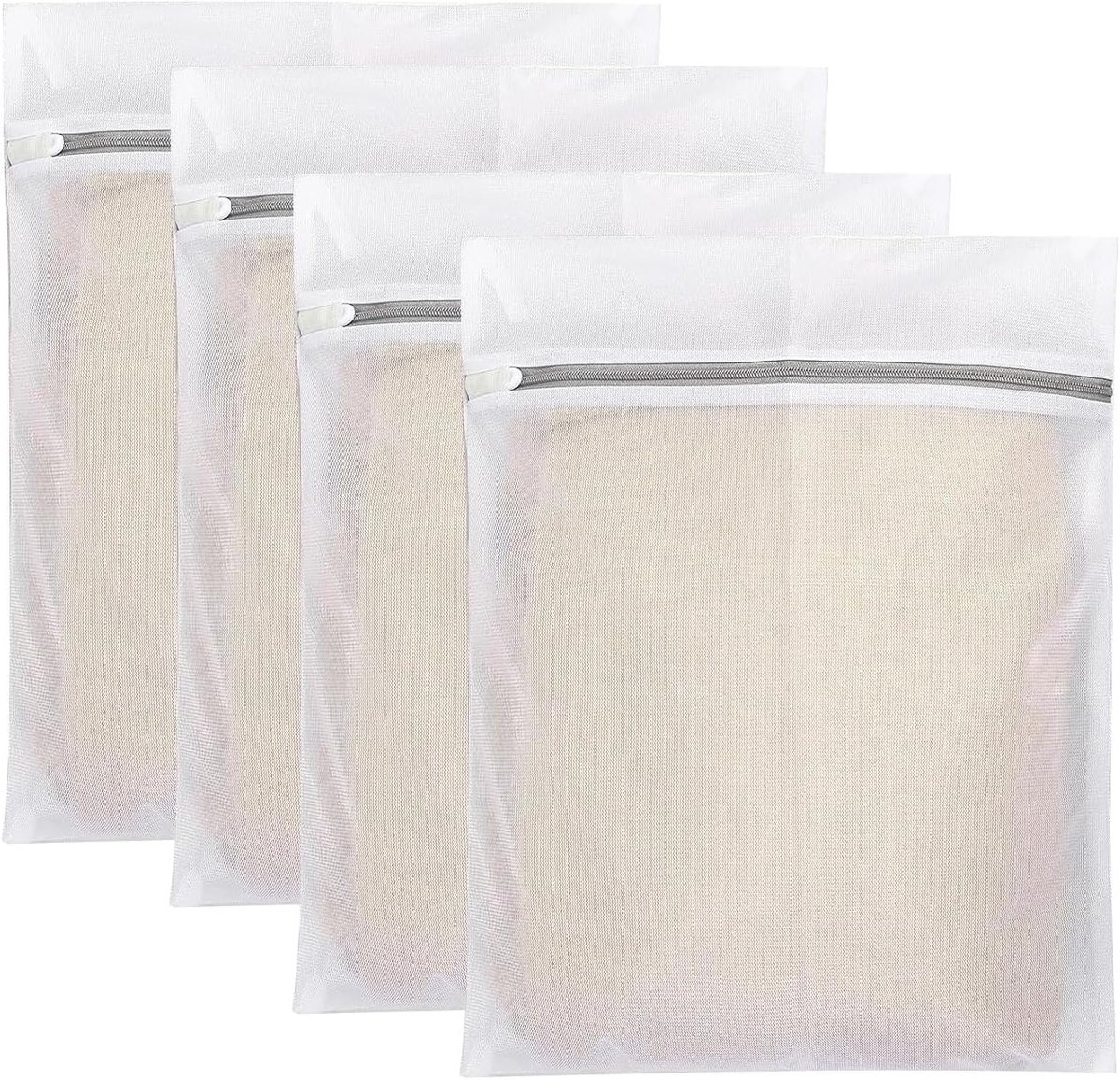 Waszakken, 4 stuks mesh-waszakken, honingraatdessouszakken met ophanglus, gevoelige waszak, fijne waszak voor ondergoed, beha's, sokken, babykleding, maskers
