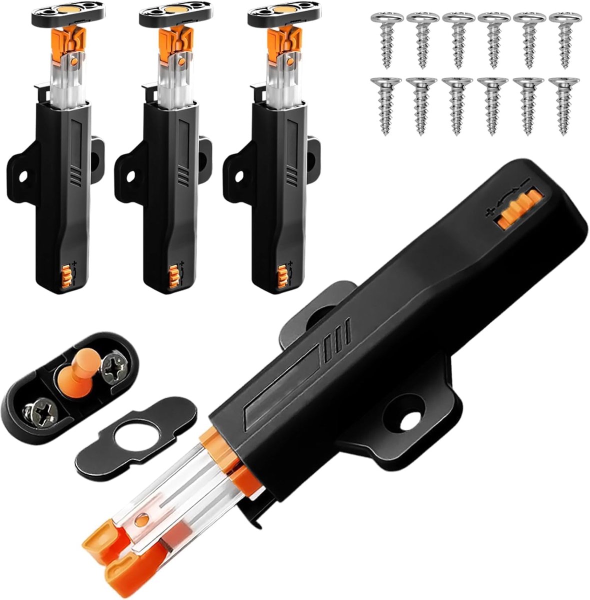 4 Stuks Push Open Heavy Duty Deuropeners Open, Deuropener Voor Kasten Heavy Duty, 40N Push-To-Open Kastdeuropener Met Veermechanisme, Geschikt Voor Keukens, Kasten En Ladekastsloten